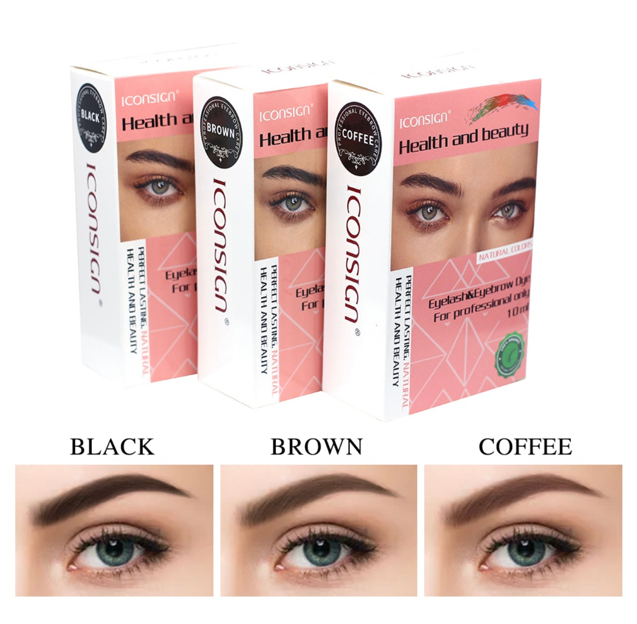 iconsign eyebrow and eyelash tint dye in kuwait on lavoca brown black coffee lash dye kuwait